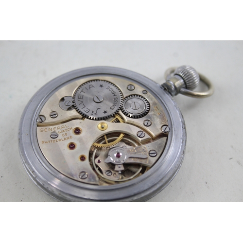 425 - Men's Helvetia Military Issued GSTP Pocket Watch Hand-Wind Working