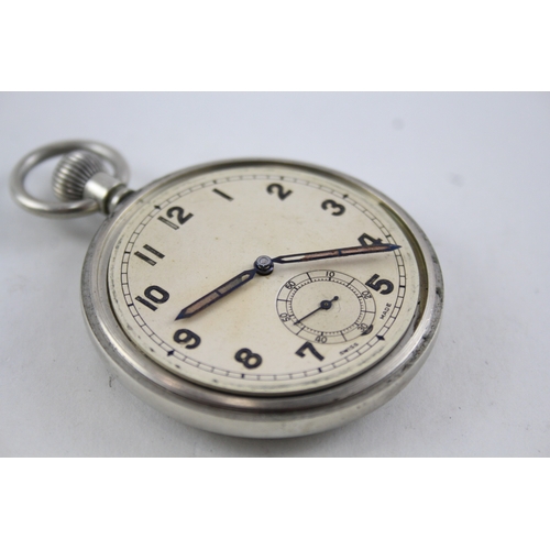 428 - Men's Vintage Military Issued Pocket Watch Hand-Wind Working