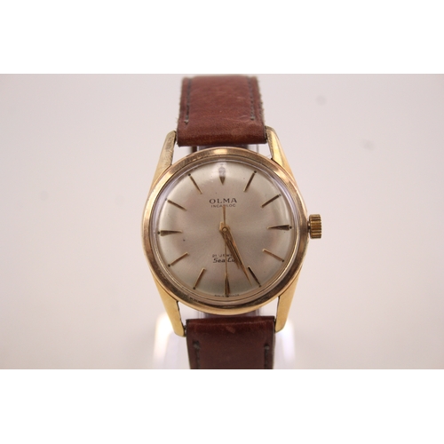 429 - Men's Olma Sea-Cup Gold Tone Watch Hand-Wind Working