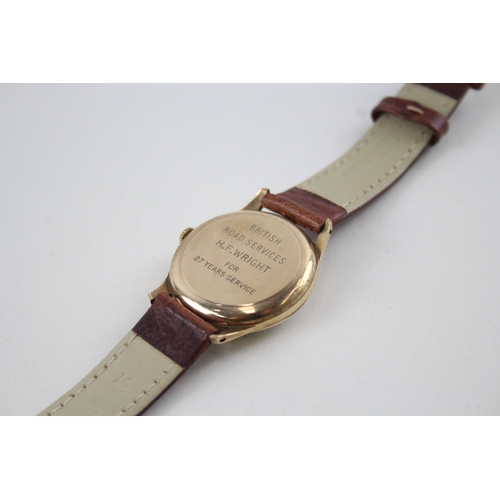 432 - Men's Garrard 9ct Gold Presentation Watch Hand-Wind Working