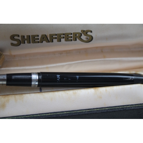 437 - PART CHALK MARKED Vintage SHEAFFER Snorkel Fountain Pen w/ Steel Nib, Box Etc