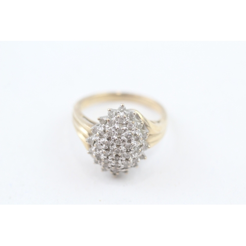 6 - 9ct gold pave set diamond dress ring (4.9g) Size  O