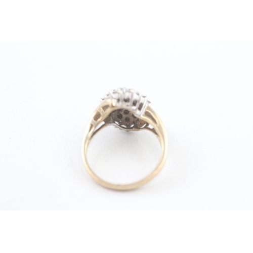 6 - 9ct gold pave set diamond dress ring (4.9g) Size  O