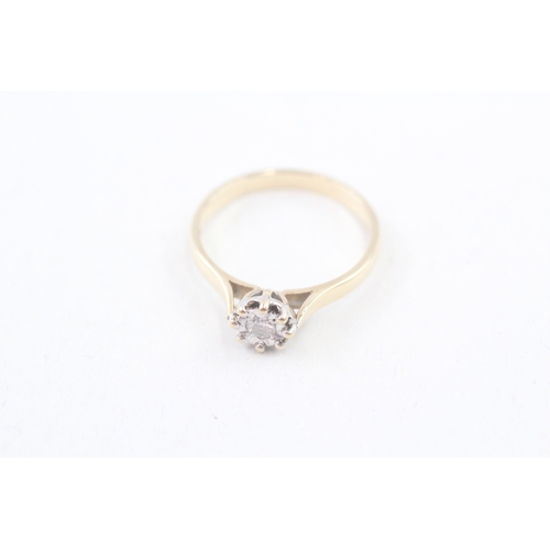 9 - 9ct gold vintage diamond solitaire dress ring (2.2g) Size  O