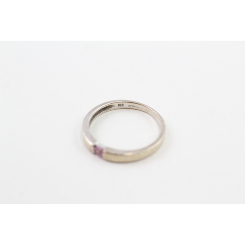 23 - 9ct gold pink sapphire ring (1.8g) Size  K 1/2