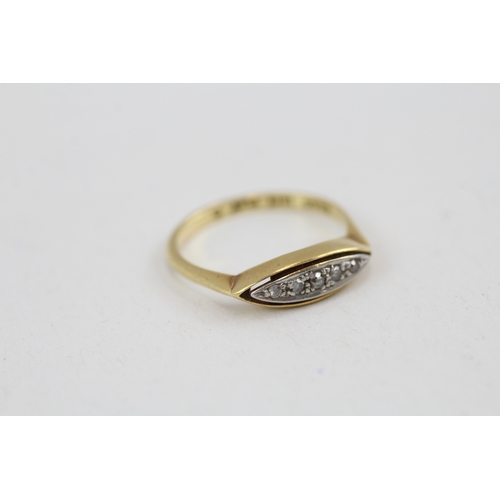 35 - 18ct gold & platinum vintage diamond ring (2g) Size  K