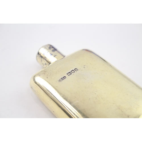 409 - Antique Edwardian 1905 London Sterling Silver Gents Asprey Hip Flask (64g)