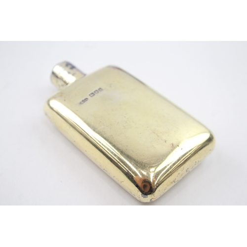 409 - Antique Edwardian 1905 London Sterling Silver Gents Asprey Hip Flask (64g)