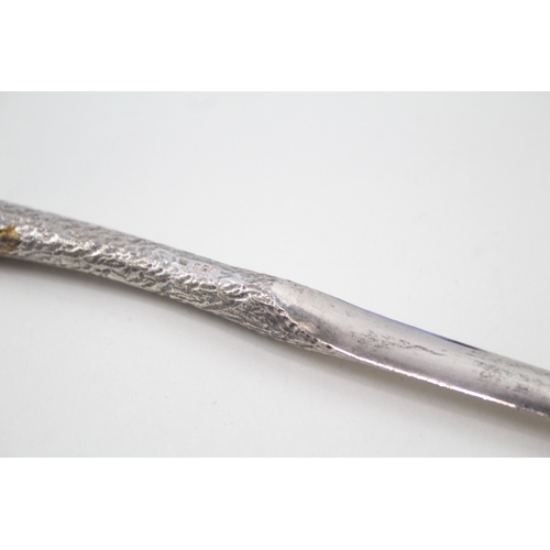 430 - Vintage Hallmarked .925 Edinburgh Sterling Silver Bark Effect Letter Opener 78g