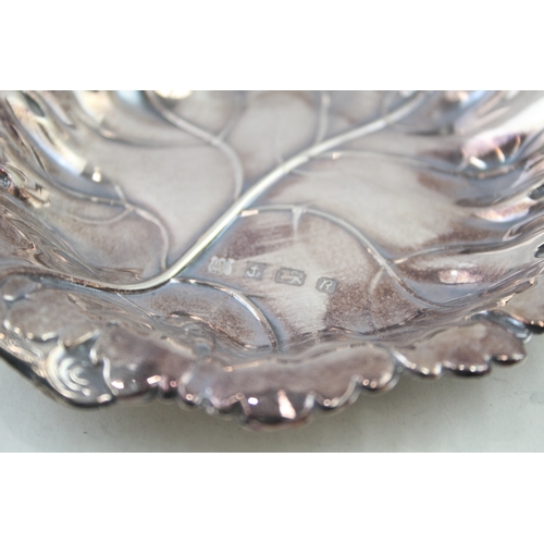 435 - Vintage Hallmarked 1991 Birmingham Sterling Silver Leaf Form Trinket Dish (78g)