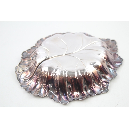 435 - Vintage Hallmarked 1991 Birmingham Sterling Silver Leaf Form Trinket Dish (78g)