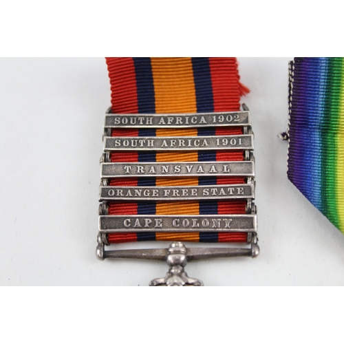 446 - Boer War-WW1 Medal Group QSA 6630 Pte Quinnell Sussex R, Pair 3433 Pte Quinnell