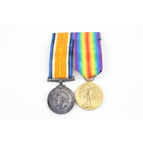 447 - Mounted WW1 Medal Pair 33878 Pte P.C Sharp L.N Lancs