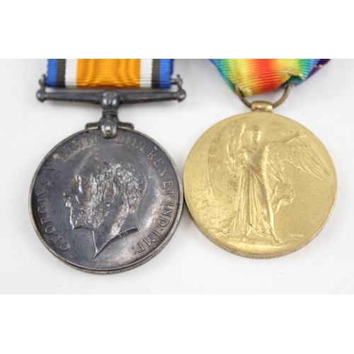 447 - Mounted WW1 Medal Pair 33878 Pte P.C Sharp L.N Lancs