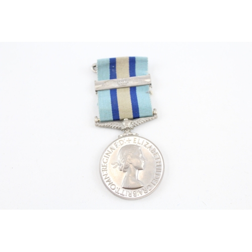 448 - ERII Royal Observer Corps Medal w/ Extra Service Bar, Observer F. P. Brett