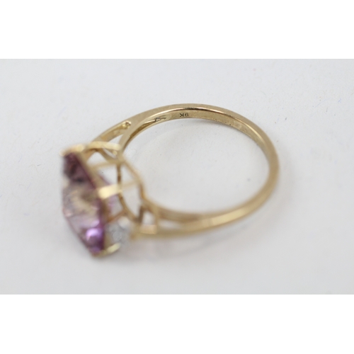 45 - 9ct gold ametrine & diamond dress ring (2.6g) Size  O