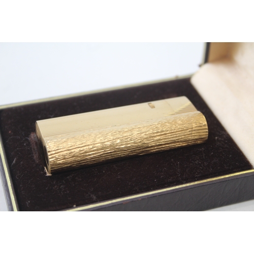 458 - A Dunhill Gold Plated Rollagas S-Shape Lighter w/ Bark Effect Finish (Box Damage