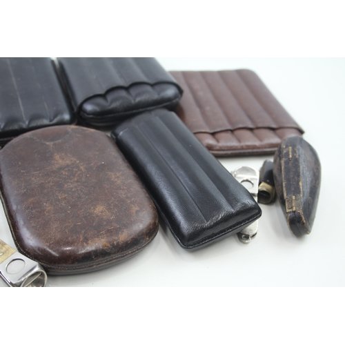 470 - Leather Cigar Cases Cigar / Cigarillo Cutters & Cheroots Inc. Vintage & Antique