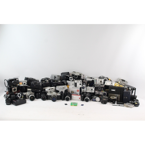 477 - Assorted Vintage Cameras Inc. SLRs, DSLRs, Lenses, Digital Bridges Etc. Job Lot