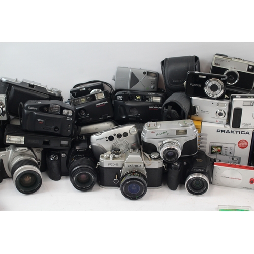 477 - Assorted Vintage Cameras Inc. SLRs, DSLRs, Lenses, Digital Bridges Etc. Job Lot