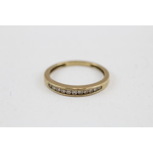 48 - 9ct gold vintage diamond half eternity ring (1.6g) Size  M