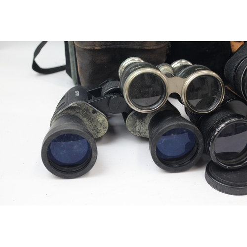 482 - Assorted Binoculars Inc Tasco, Pathescope & Omiya w/ Some Cases Job Lot