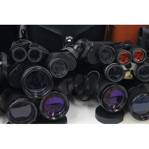 482 - Assorted Binoculars Inc Tasco, Pathescope & Omiya w/ Some Cases Job Lot