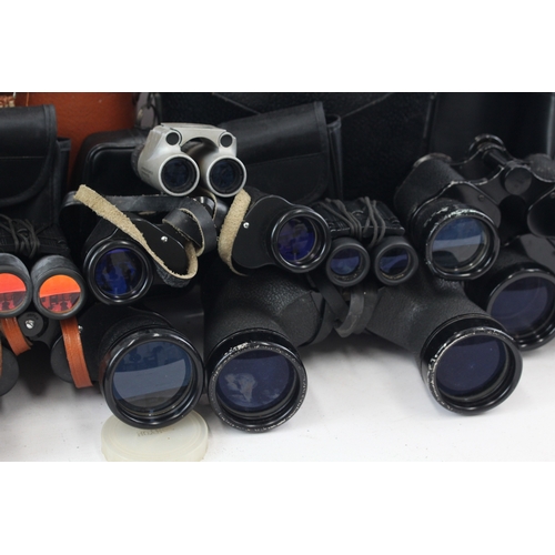 482 - Assorted Binoculars Inc Tasco, Pathescope & Omiya w/ Some Cases Job Lot