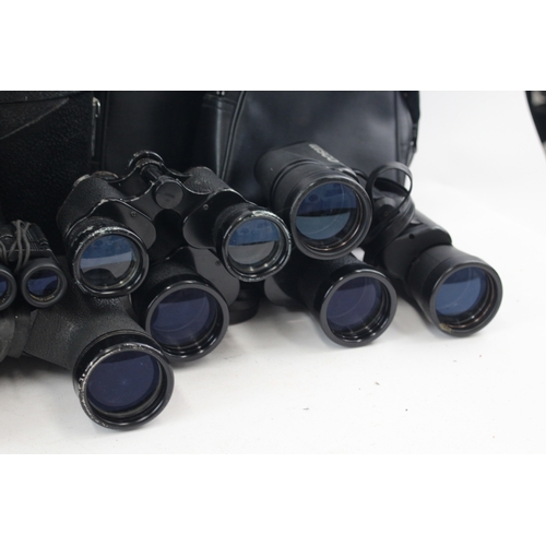 482 - Assorted Binoculars Inc Tasco, Pathescope & Omiya w/ Some Cases Job Lot