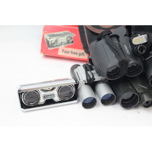 483 - Assorted Binoculars Inc Zenith, Miranda & Sankyo w/ Some Cases Job Lot