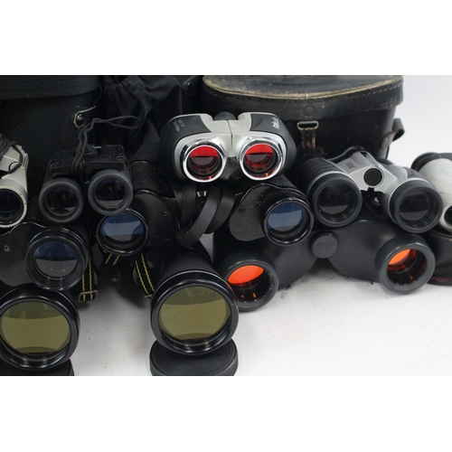 483 - Assorted Binoculars Inc Zenith, Miranda & Sankyo w/ Some Cases Job Lot