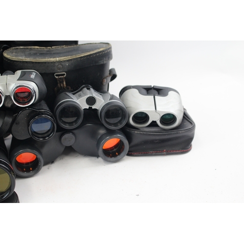 483 - Assorted Binoculars Inc Zenith, Miranda & Sankyo w/ Some Cases Job Lot