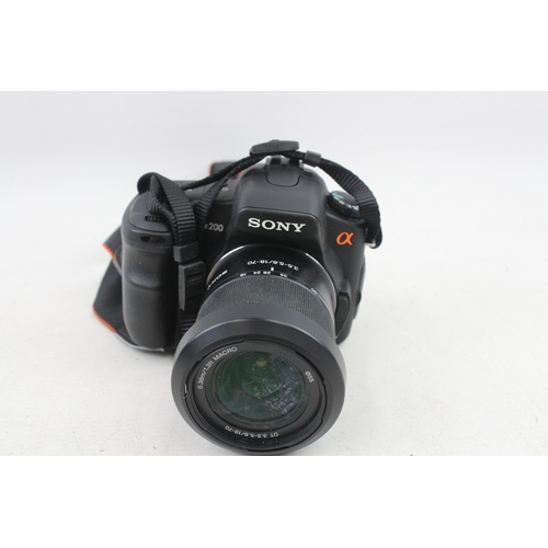 485 - Sony A200 DSLR Digital Camera Working w/ Sony 18-70mm F/3.5-5.6 Lens & Case