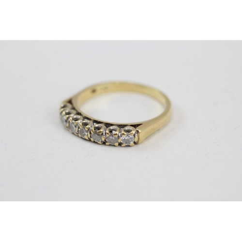 49 - 18ct gold diamond half eternity ring (3.2g) Size  N