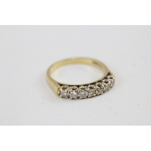 49 - 18ct gold diamond half eternity ring (3.2g) Size  N