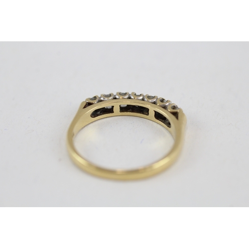 49 - 18ct gold diamond half eternity ring (3.2g) Size  N