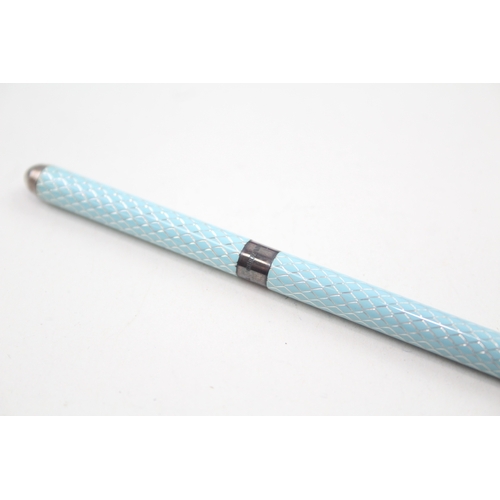 496 - TIFFANY & CO Tiffany Blue & .925 Sterling Silver Ballpoint Biro Pen WRITING 15g