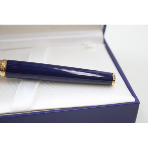 505 - Waterman L'Etalon Navy Lacquer Fountain Pen w/ 18ct Gold Nib WRITING Boxed