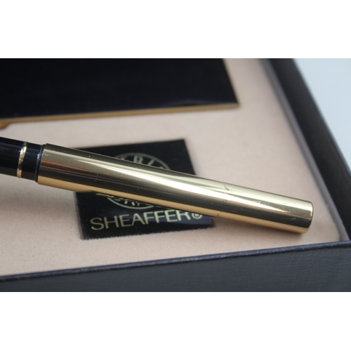 509 - Vintage SHEAFFER Imperial Brass Casing Fountain Pen w/ 14ct Gold Nib WRITING