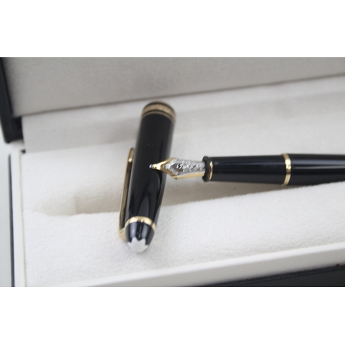 511 - Vintage Montblanc Meisterstuck Black Fountain Pen w/ 18ct Gold Nib WRITING