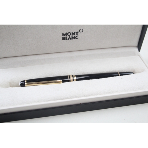 511 - Vintage Montblanc Meisterstuck Black Fountain Pen w/ 18ct Gold Nib WRITING