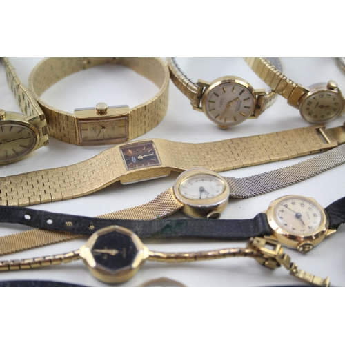 521 - Job Lot Vintage Women's Assorted Hand-Winds/Automatic Wristwatches UNTESTED