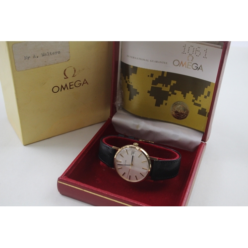 534 - Men's Vintage Omega 9ct Gold Presentation Watch Hand-Wind WATCH RUNS