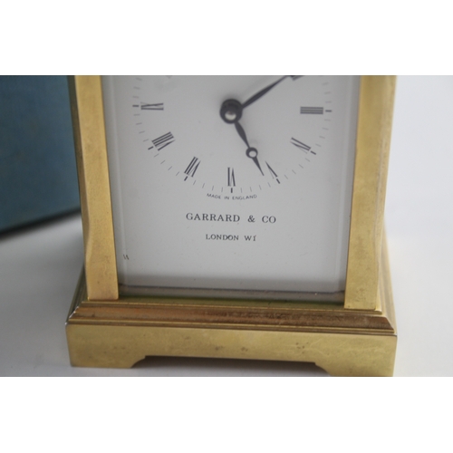 550 - Garrard & Co. Vintage Brass Mantle Carriage Clock