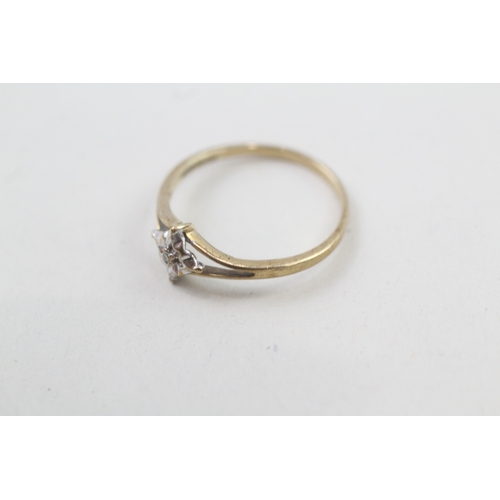 84 - 9ct gold diamond dress ring (1.1g) Size  N