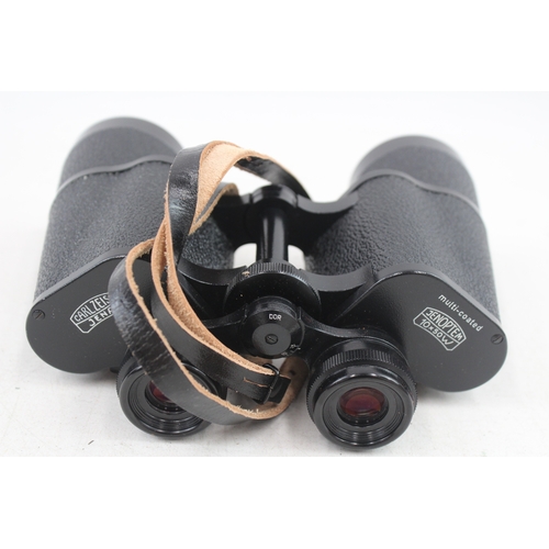 482 - Carl Zeiss Jena Jenoptum Multi-Coated 10x50w Binoculars Working w/ Original Case