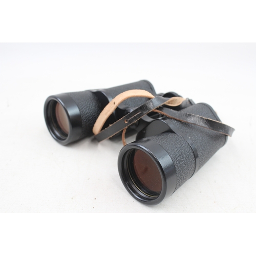 482 - Carl Zeiss Jena Jenoptum Multi-Coated 10x50w Binoculars Working w/ Original Case