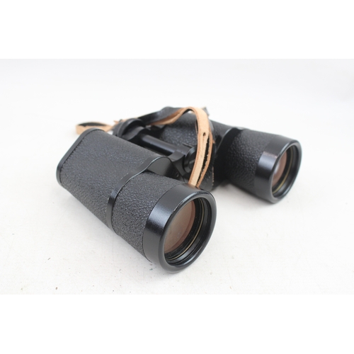 482 - Carl Zeiss Jena Jenoptum Multi-Coated 10x50w Binoculars Working w/ Original Case