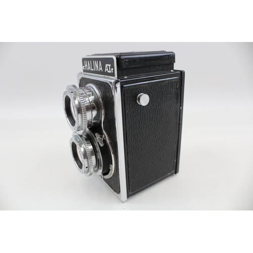 486 - Halina AI Twin Lens Camera Working w/ Original Leather Case