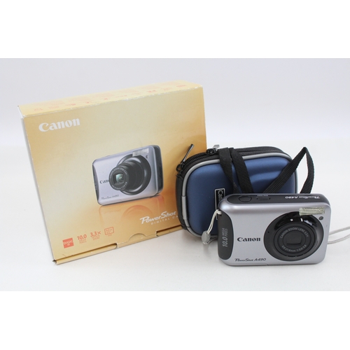 487 - Canon Powershot A490 Digital Compact Camera Working w/ Canon 3.3x Zoom Lens